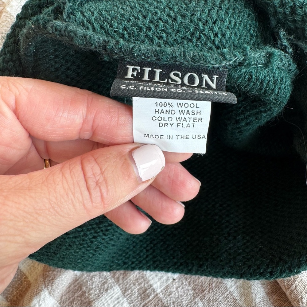 Filson Seattle Dark Green Wool Beanie - Picture 3 of 3
